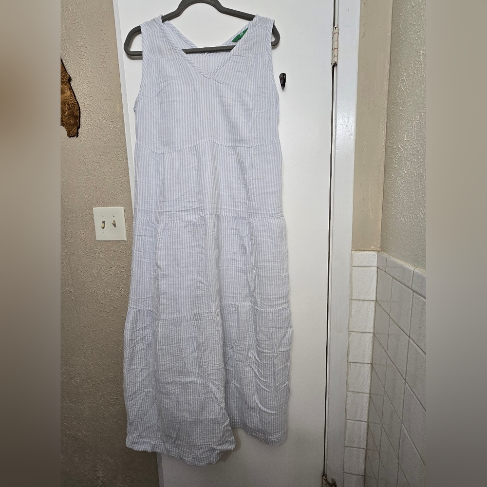 Dip Blue and White Striped Dress